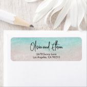 Elegant strand zomer bruiloft retour adres label (Insitu)