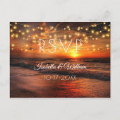 Elegant Strand Zomer Bruiloft RSVP Briefkaart (Voorkant)
