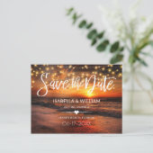 Elegant Strand Zomer Bruiloft Save the Date Briefkaart (Staand voorkant)