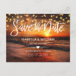 Elegant Strand Zomer Bruiloft Save the Date Briefkaart