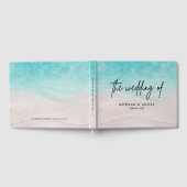 Elegant Strand Zomer Waterverf Bruiloft Uitnodigin Gastenboek (Volledig)