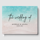 Elegant Strand Zomer Waterverf Bruiloft Uitnodigin Gastenboek (Voorkant)
