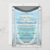 Elegant strandbruiloft en koperkalligrafie kaart (Achterkant)