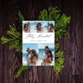 Elegant Strandkoppel 5 Foto Prettig Kerstfeest Feestdagenkaart