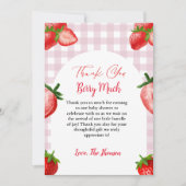 Elegant Strawberry baby shower bedankje Aankondiging (Voorkant)