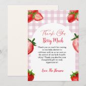 Elegant Strawberry baby shower bedankje Aankondiging (Voorkant / Achterkant)