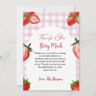 Elegant Strawberry baby shower bedankje Aankondiging