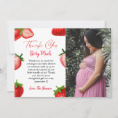 Elegant Strawberry baby shower bedankje Aankondiging (Voorkant)