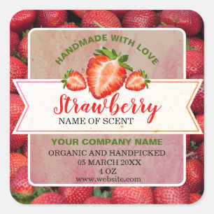 Elegant Strawberry Jam Classic Round Sticker