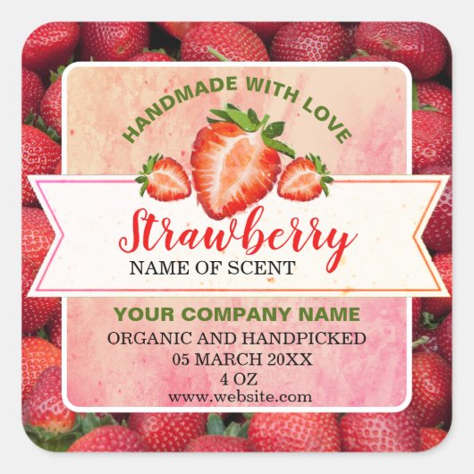 Elegant Strawberry Jam Classic Round Sticker (Voorkant)