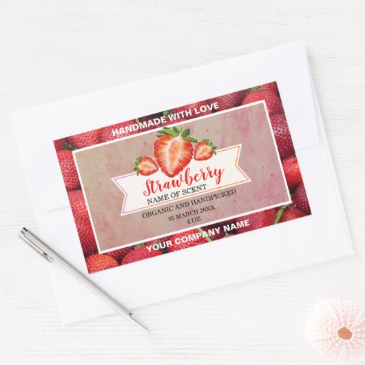 Elegant Strawberry Jam Classic Round Sticker (Envelop)