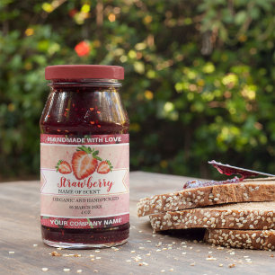 Elegant Strawberry Jam Classic Round Sticker