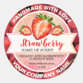 Elegant Strawberry Jam Ronde Sticker (Voorkant)