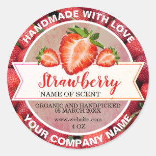 Elegant Strawberry Jam Ronde Sticker