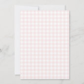 Elegant Strawberry Pink Gingham Girl Baby shower Kaart (Achterkant)