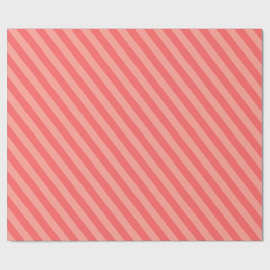 Elegant Strawberry Pink Striped Pattern Cadeaupapier (Vlak)