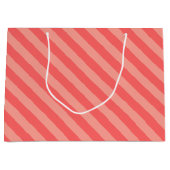 Elegant Strawberry Pink Striped Pattern Groot Cadeauzakje (Voorkant)