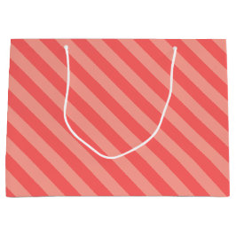Elegant Strawberry Pink Striped Pattern Groot Cadeauzakje
