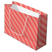 Elegant Strawberry Pink Striped Pattern Groot Cadeauzakje (Voorkant Gekanteld)