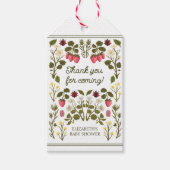 Elegant Strawberry Valentijns Baby shower gunst Cadeaulabel (Voorkant)