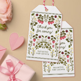 Elegant Strawberry Valentijns Baby shower gunst Cadeaulabel