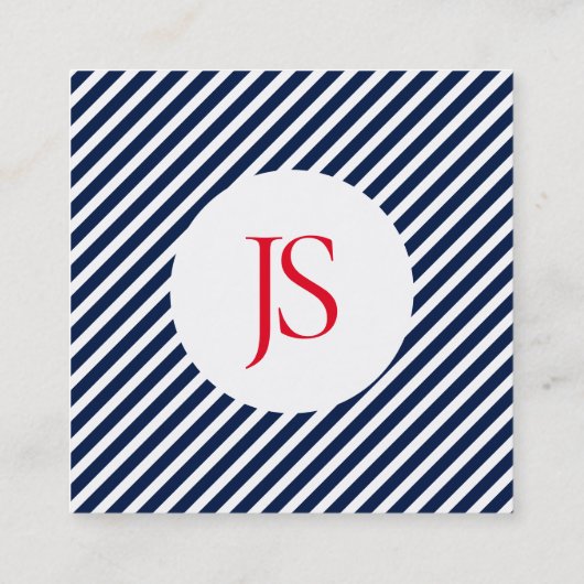 Elegant streept patroonloyaliteit blauw klantenkaartje (Achterkant)