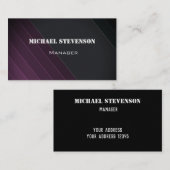 Elegant, strepen, gestript patroon visitekaartje (Voorkant / Achterkant)