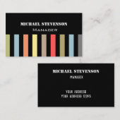 Elegant, strepen, gestript patroon visitekaartje (Voorkant / Achterkant)