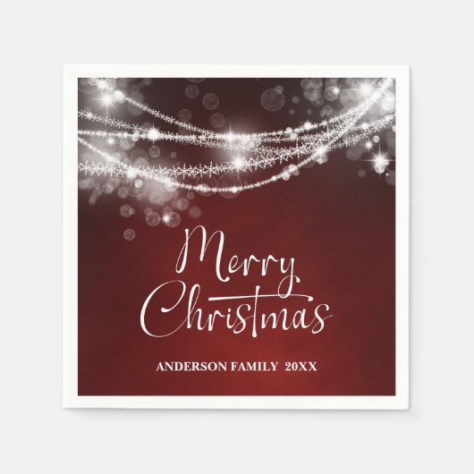 Elegant strijklicht rode kerst servet (Voorkant)