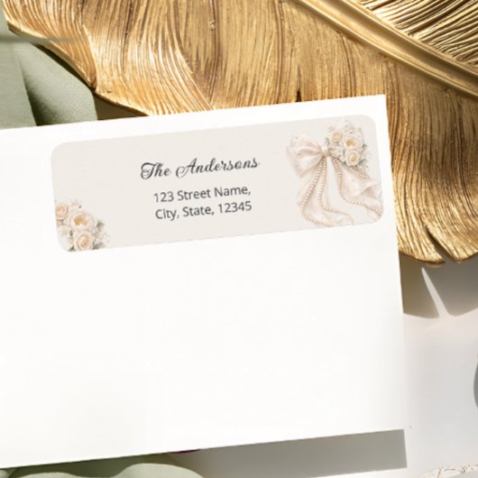 Elegant Strik Florale Retouradres Label