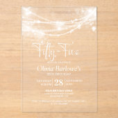 Elegant String Lights 55e Verjaardagsfeest Acryl Uitnodigingen (Voorkant)