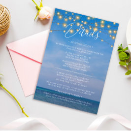 Elegant String Lights Beach Wedding Details Kaart