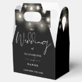 Elegant String Lights Black And White Wedding Bedankdoosjes (Geopend)