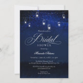Elegant String Lights Blue Night Vrijgezellenfeest Kaart (Voorkant)