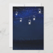 Elegant String Lights Blue Night Vrijgezellenfeest Kaart (Achterkant)