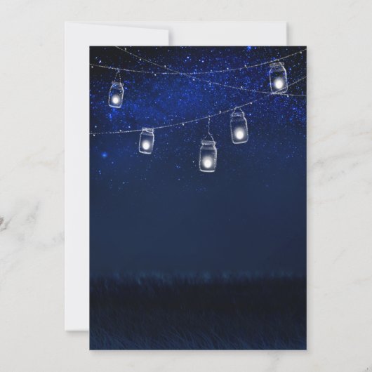 Elegant String Lights Blue Night Vrijgezellenfeest Kaart (Achterkant)