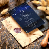 Elegant String Lights Blue Night Vrijgezellenfeest Kaart