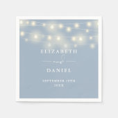 Elegant String Lights Dusty Blue Wedding Servet (Voorkant)