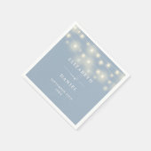Elegant String Lights Dusty Blue Wedding Servet (Hoek)