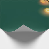 Elegant String Lights Green Holiday Cadeaupapier (Hoek)