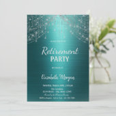 Elegant String Lights Green Metallic Retirement  Kaart (Staand voorkant)