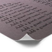 Elegant String Lights Mauve Roos Seating Chart Poster (Hoek)