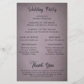 Elegant String Lights Mauve Wedding Programme (Achterkant)