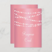 Elegant String Lights op Roos Gold RSVP (Voorkant / Achterkant)