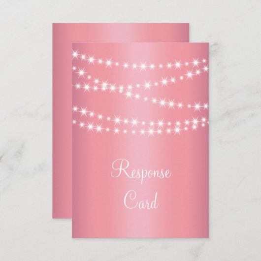 Elegant String Lights op Roos Gold RSVP (Voorkant / Achterkant)