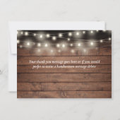 Elegant String Lights Rustic Wood Greenery Bedankkaart (Achterkant)