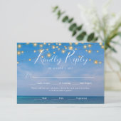 Elegant String Lights Summer Beach Arbor Wedding RSVP Kaartje (Staand voorkant)
