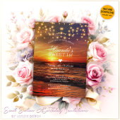 Elegant String Lights Summer Beach Sweet Sixteen Kaart