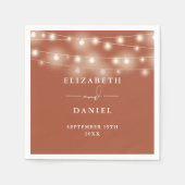 Elegant String Lights Terracotta Wedding Servet (Voorkant)