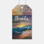 Elegant String Lights Tropical Beach Wedding Cadeaulabel (Voorkant)